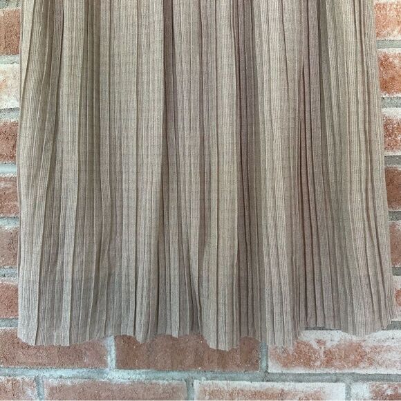 Walter Baker Midi Pull On Skirt Pleated Shimmer Beige Women’s 6 Ballet - Picture 3 of 10